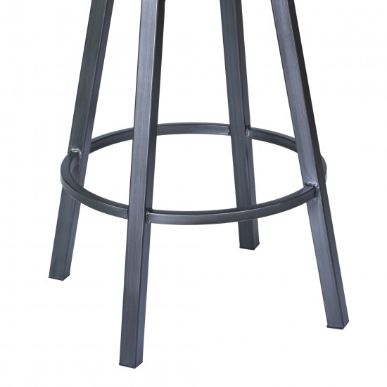 Nova 26" Counter Height Swivel Metal Barstool in Mineral finish