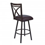 Nova 30" Bar Height Swivel Metal Barstool in Auburn Bay finish