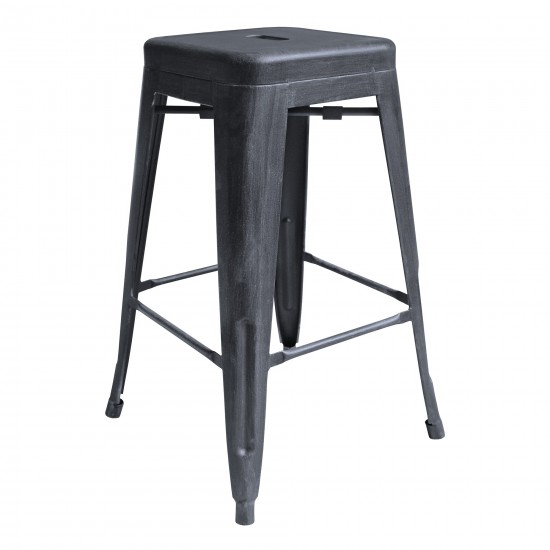 Zed Industrial 26" Counter Height Backless Barstool in Industrial Gray