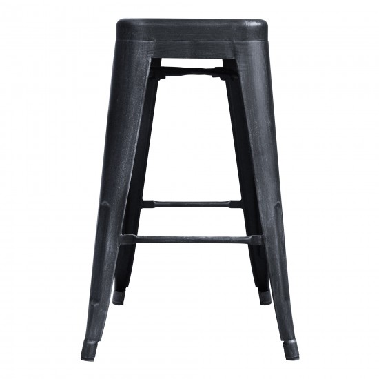 Zed Industrial 26" Counter Height Backless Barstool in Industrial Gray