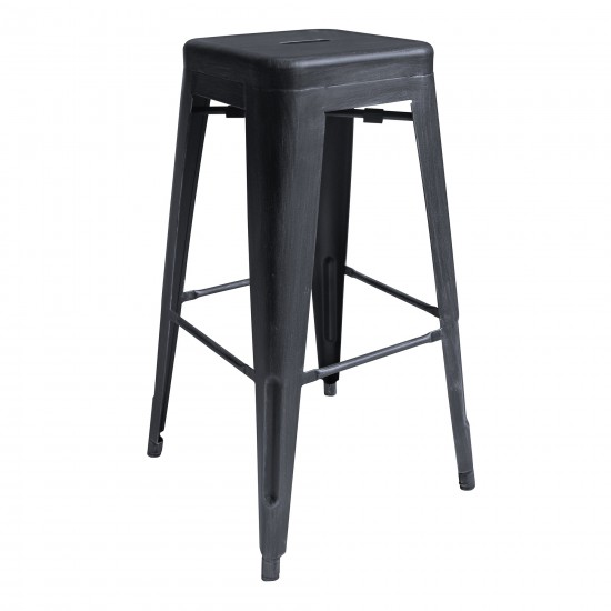 Zed Industrial 30" Bar Height Backless Barstool in Industrial Gray