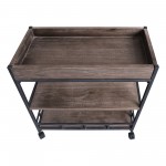 Niles Industrial Kitchen Cart in Industrial Gray and Pine Wood