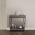 Niles Industrial Kitchen Cart in Industrial Gray and Pine Wood