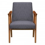 Nathan Mid-Century Accent Chair in Champagne Ash Wood Finish