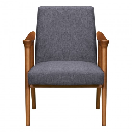 Nathan Mid-Century Accent Chair in Champagne Ash Wood Finish