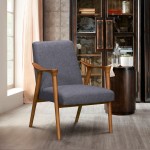 Nathan Mid-Century Accent Chair in Champagne Ash Wood Finish