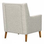 Nubia Mid-Century Accent Chair in Champagne Wood Finish and Beige Fabric