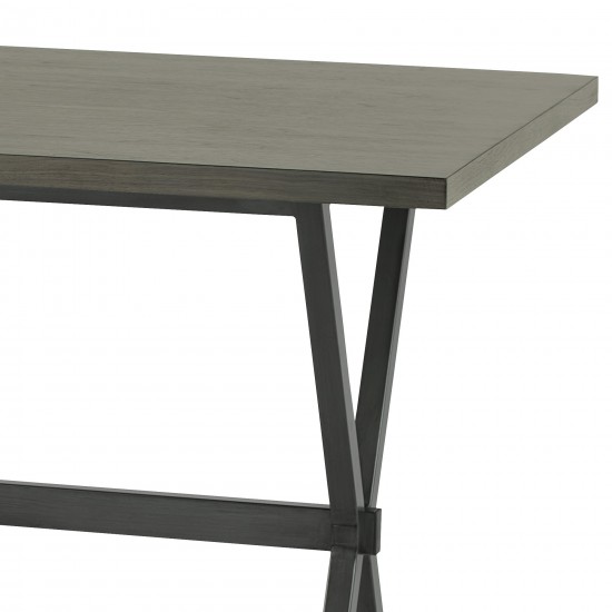 Valencia Rectangular Bar Table in Mineral Finish with Gray Walnut Wood Top