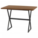 Valencia Rectangular Bar Table in Mineral Finish with Walnut Wood Top