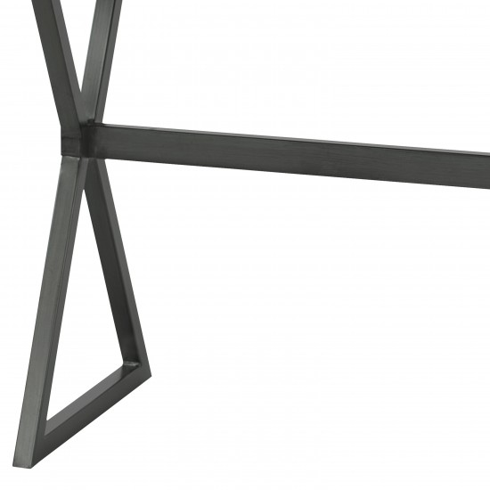 Valencia Rectangular Bar Table in Mineral Finish with Walnut Wood Top