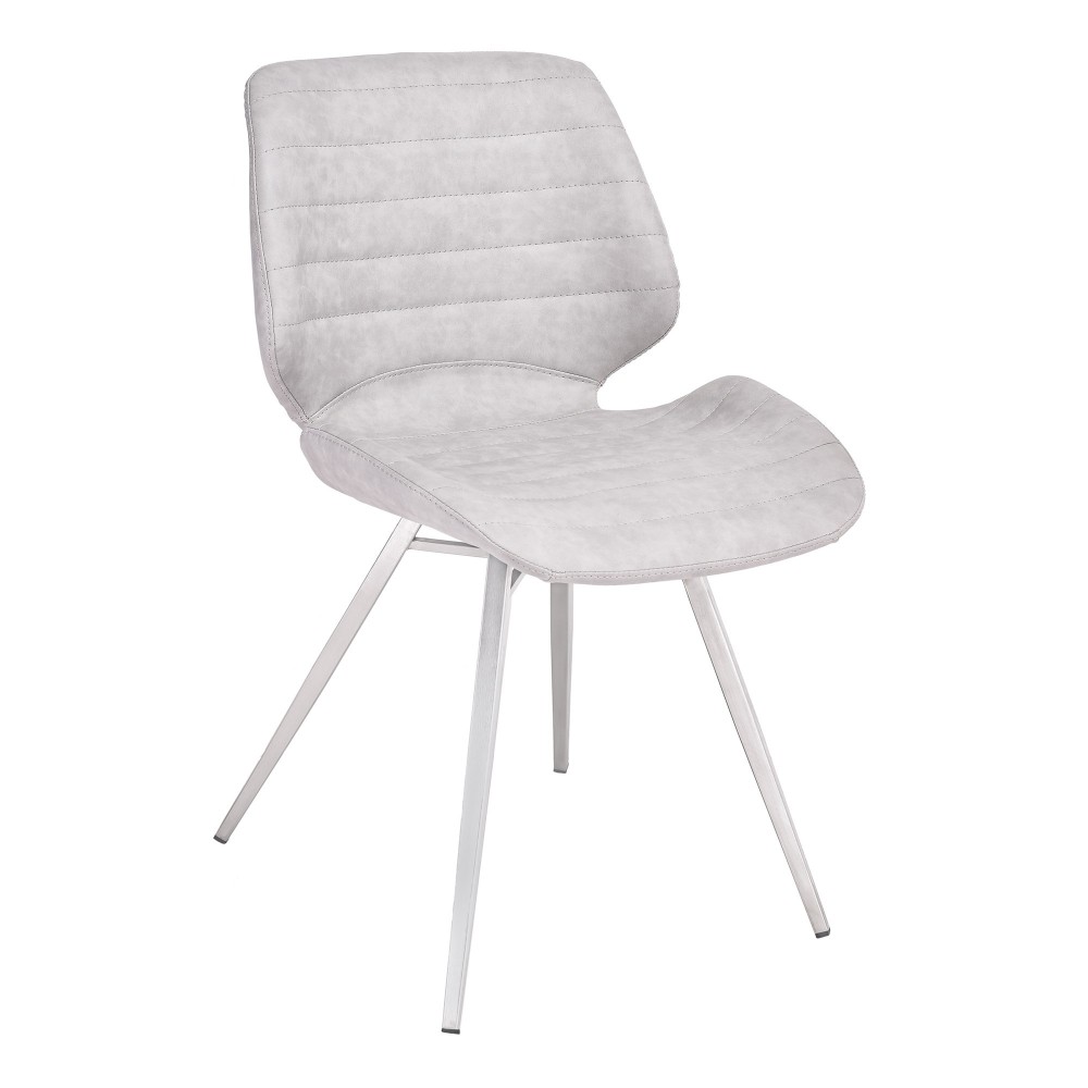 Valor Contemporary Dining Chair in Vintage Gray Faux Leather - Set of 2 Valor Contemporary Dining Chair in Vintage Gray Faux Leather - Set of 2