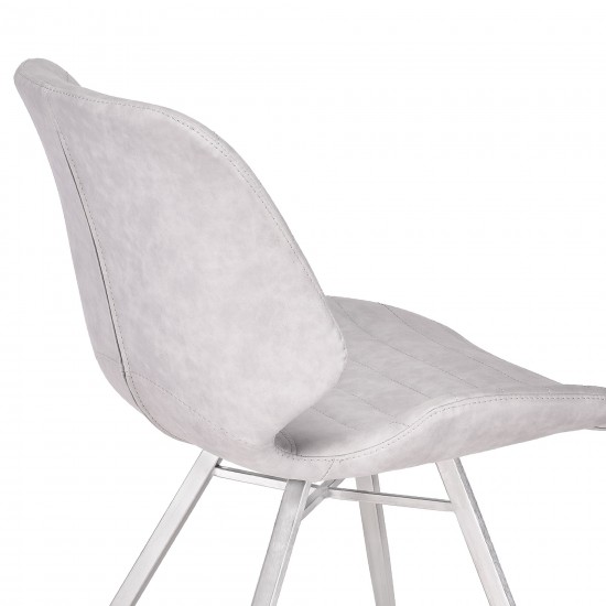 Valor Contemporary Dining Chair in Vintage Gray Faux Leather - Set of 2