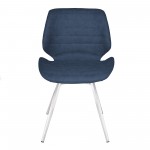 Valor Contemporary Dining Chair in Dark Vintage Blue Faux Leather - Set of 2