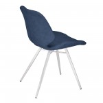 Valor Contemporary Dining Chair in Dark Vintage Blue Faux Leather - Set of 2