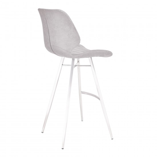 Valor 26" Counter Height Barstool with Light Vintage Gray Faux Leather