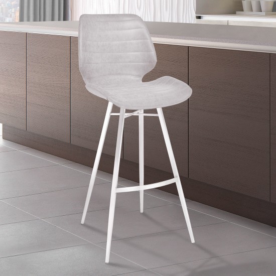 Valor 26" Counter Height Barstool with Light Vintage Gray Faux Leather