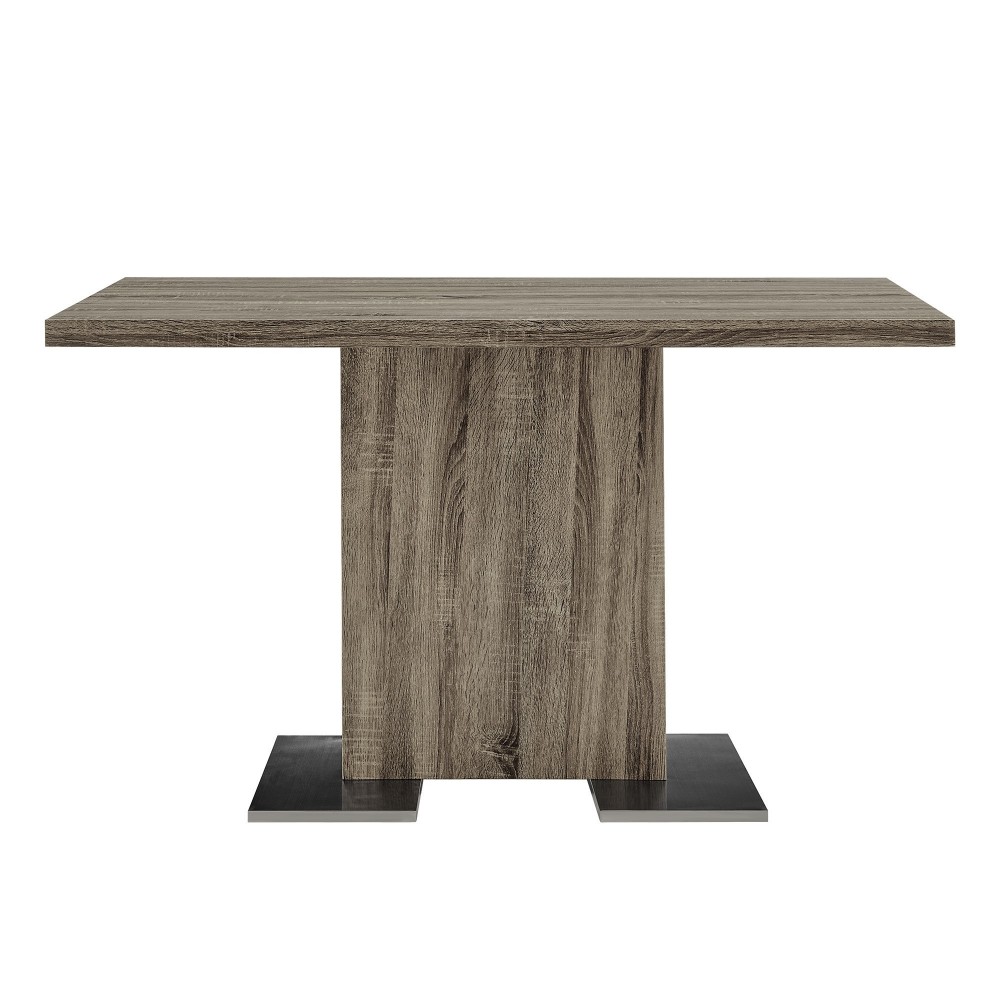 Zenith Dining Table in Walnut Wood and Brushed Stainless Steel Finish Zenith Dining Table in Walnut Wood and Brushed Stainless Steel Finish