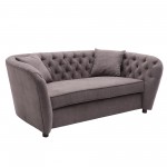 Rhianna Transitional Loveseat in Brown Tufted Chair