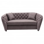 Rhianna Transitional Loveseat in Brown Tufted Chair