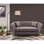 Rhianna Transitional Loveseat in Brown Tufted Chair