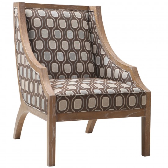 Sahara Solid Wood Accent Chair In Multi-Colored Fabric