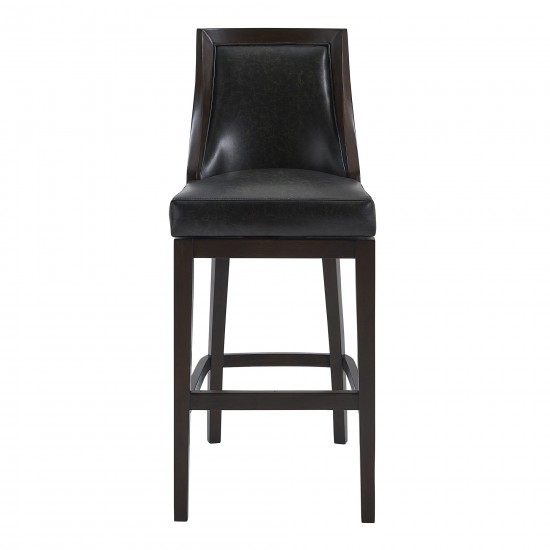 Presley 26" Counter Height Swivel Barstool in Espresso with Onyx Faux Leather