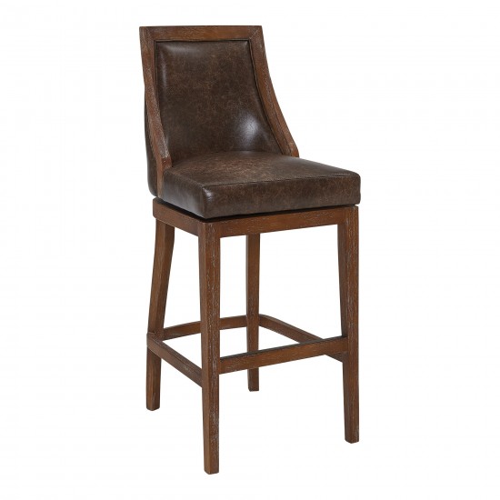 Presley 30" Bar Height Swivel Barstool in Distressed Finish