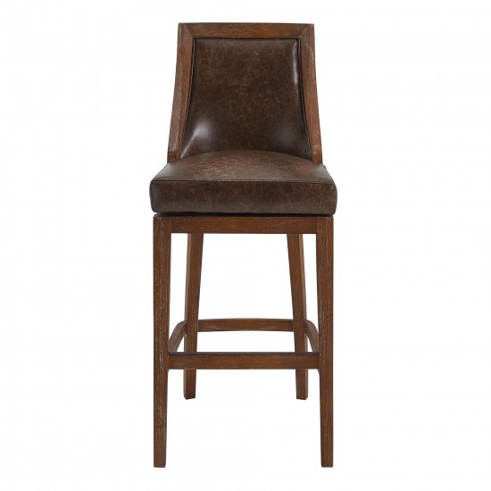 Presley 30" Bar Height Swivel Barstool in Distressed Finish