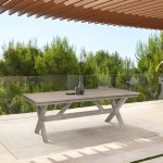Costa Patio Outdoor Dining Table in Grey Acacia Wood