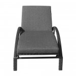 Mahana Adjustable Patio Chaise Lounge Chair in Black Wicker