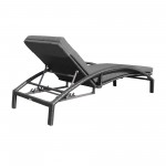 Mahana Adjustable Patio Chaise Lounge Chair in Black Wicker