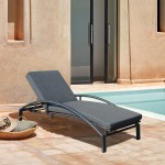 Mahana Adjustable Patio Chaise Lounge Chair in Black Wicker