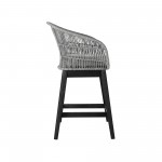 Tutti Frutti Indoor Counter Height Bar Stool in Black Brushed Wood with Grey