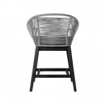 Tutti Frutti Indoor Counter Height Bar Stool in Black Brushed Wood with Grey