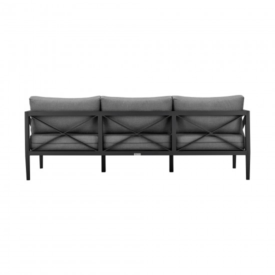 Sonoma Outdoor 4 piece Set in Dark Grey Finish and Dark Grey Cushions