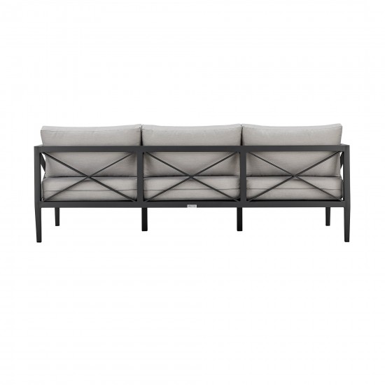 Sonoma Outdoor 4 piece Set in Dark Grey Finish and Light Grey Cushions
