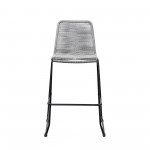 Shasta 26" Outdoor Metal and Grey Rope Stackable Counter Stool - Set of 2