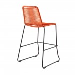 Shasta 26" Outdoor Metal and Tangerine Rope Stackable Counter Stool - Set of 2