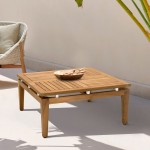 Arno Outdoor Square Teak Wood Coffee Table