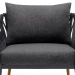 Ipanema Outdoor Teak Wood and Rope Lounge Chair with Dark Grey Olefin