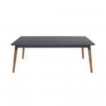 Ipanema Outdoor Dark Grey Rectangular Coffee Table with Teak Legs