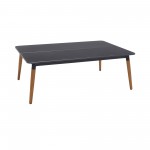 Ipanema Outdoor Dark Grey Rectangular Coffee Table with Teak Legs