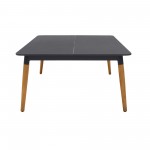 Ipanema Outdoor Dark Grey Rectangular Coffee Table with Teak Legs