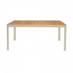 Portals Outdoor Rectangular Coral Sand Aluminum & Teak Wood Dining Table