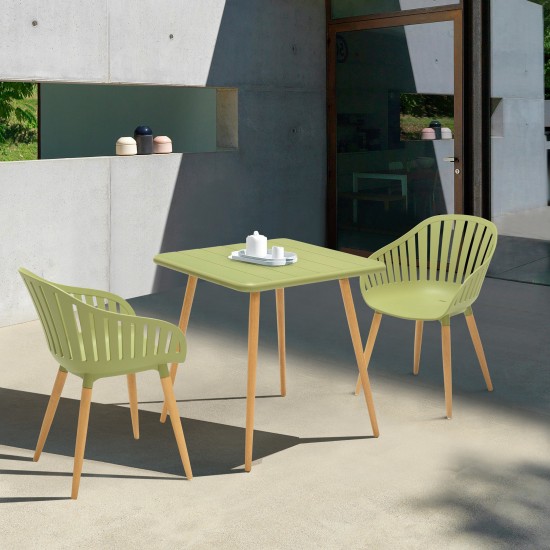 Nassau Outdoor 3 Piece Sage Eucalyptus Dining Set