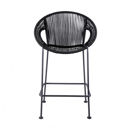 Acapulco 26" Indoor Outdoor Steel Bar Stool with Black Rope