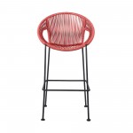 Acapulco 30" Indoor Outdoor Steel Bar Stool with Brick Red Rope