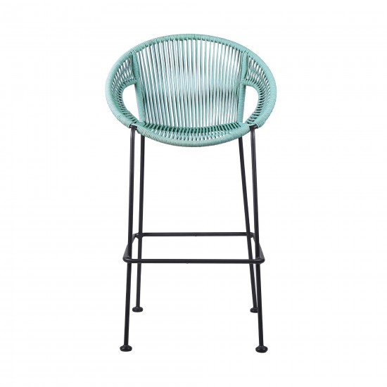 Acapulco 26" Indoor Outdoor Steel Bar Stool with Wasabi Rope