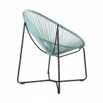 Acapulco Indoor Outdoor Steel Papasan Lounge Chair with Wasabi Rope