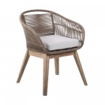 Tutti Frutti Indoor Dining Chair in Light Eucalyptus Wood with Latte Rope